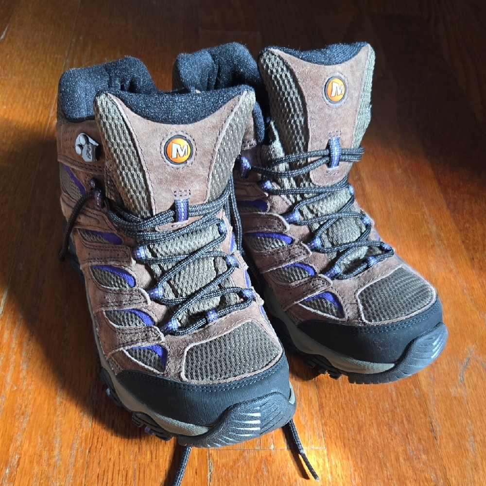 Merrell Women's MOAB 3 MID Brown/Purple Hiking Boots - Worn Once!